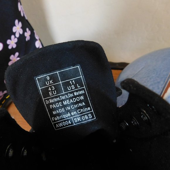 Dr Doc Martens Page Meadow pink cherry blossom floral canvas festival boots NWOT - Picture 10 of 16